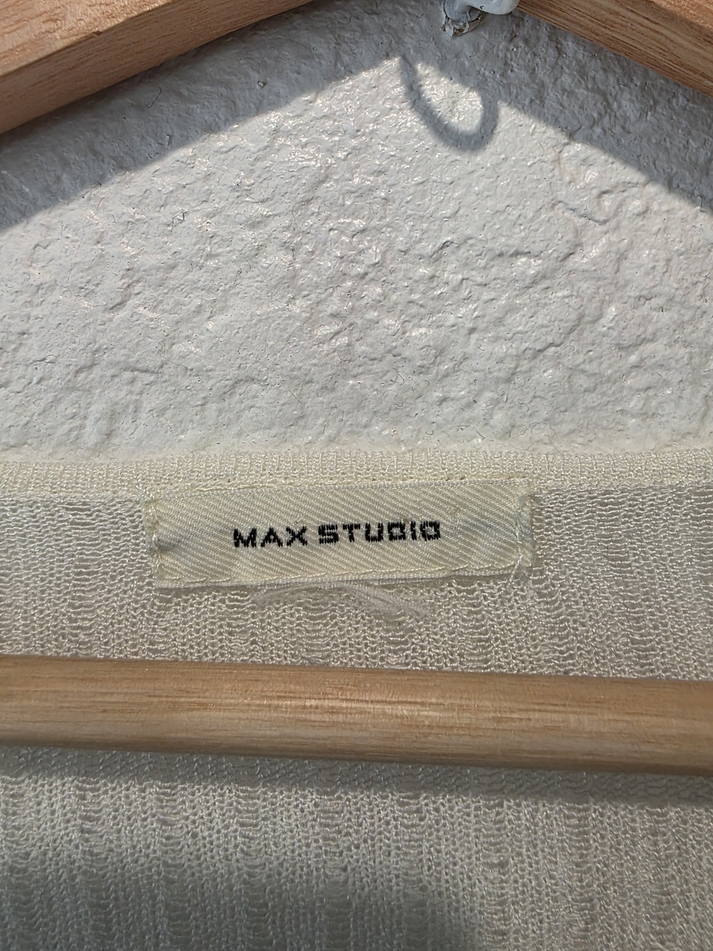 Max Studio Cream V-Neck Ribbed Button-Front Sweater - Picture 6 of 11